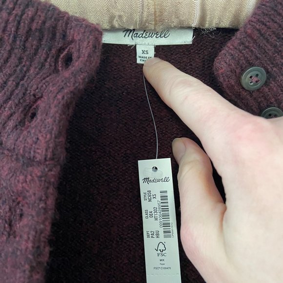 NWT Madewell Pembury Henley Mockneck Heathered Burgundy Sweater - Picture 9 of 13